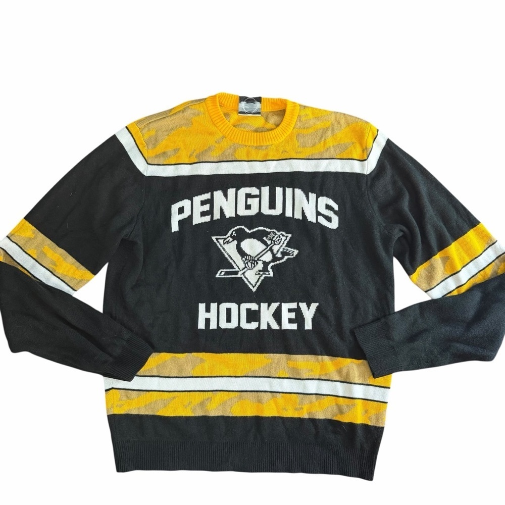 NHL Pittsburgh Penguins Sweater Long sleeve Black and Yellow